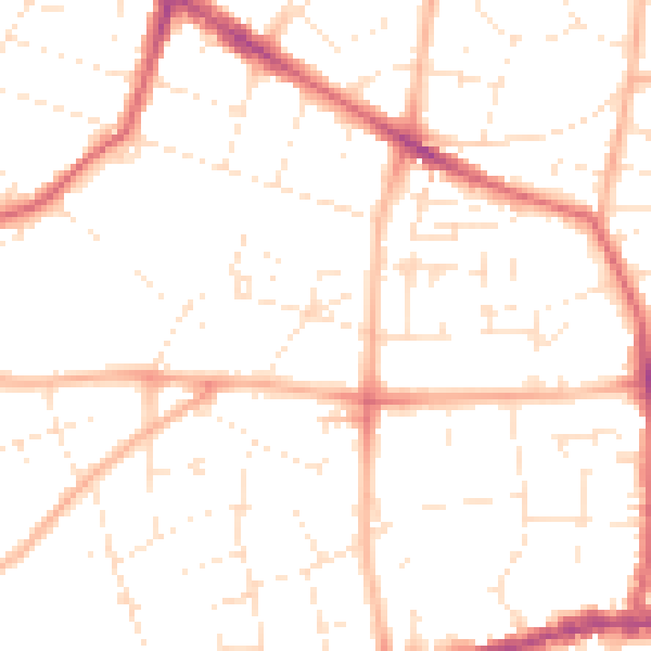 Daytime road noise heatmap for BS15 1NW