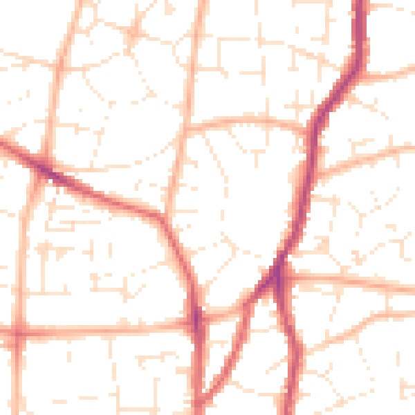 Daytime road noise heatmap for BS15 1QJ