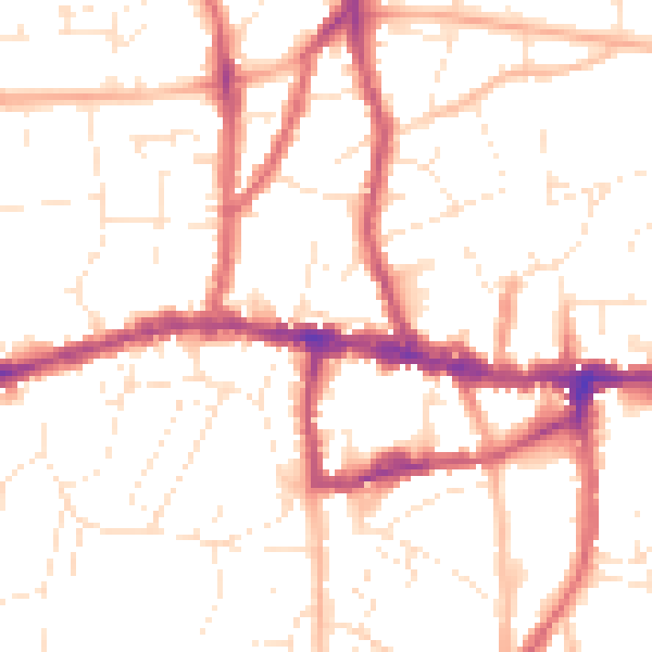 Daytime road noise heatmap for BS15 1RY