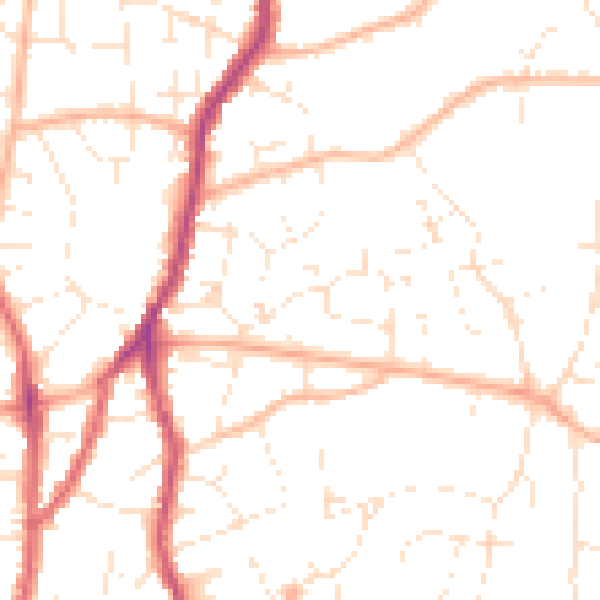 Daytime road noise heatmap for BS15 1TX