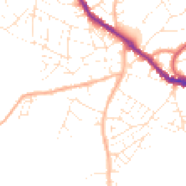 Daytime road noise heatmap for BS15 3AG