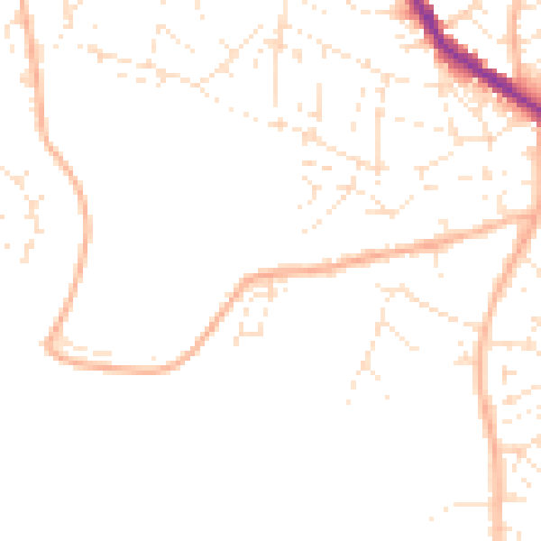 Daytime road noise heatmap for BS15 3AW