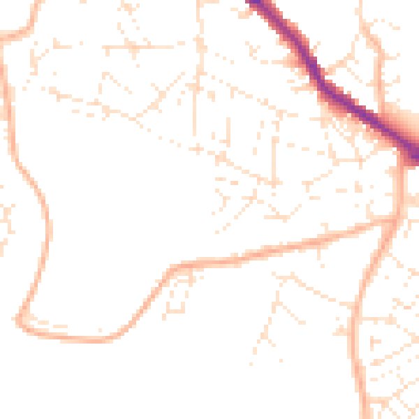 Daytime road noise heatmap for BS15 3AZ