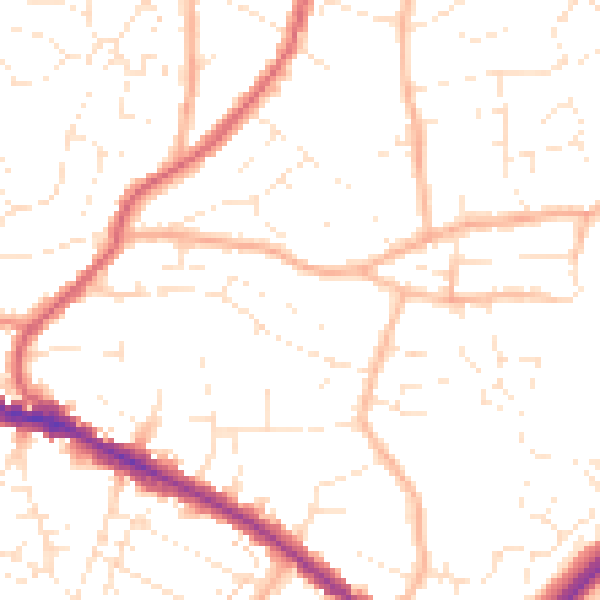 Daytime road noise heatmap for BS15 3BU