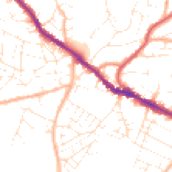 Daytime road noise heatmap for BS15 3DX