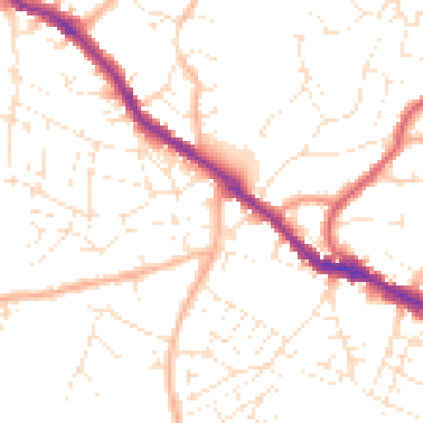 Daytime road noise heatmap for BS15 3EG