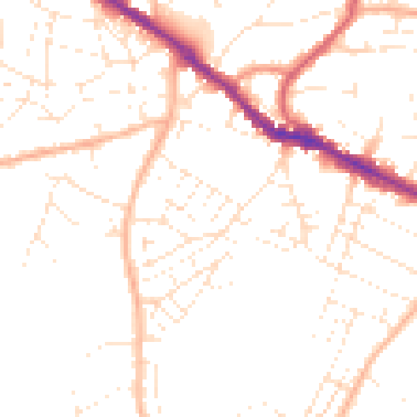 Daytime road noise heatmap for BS15 3ER