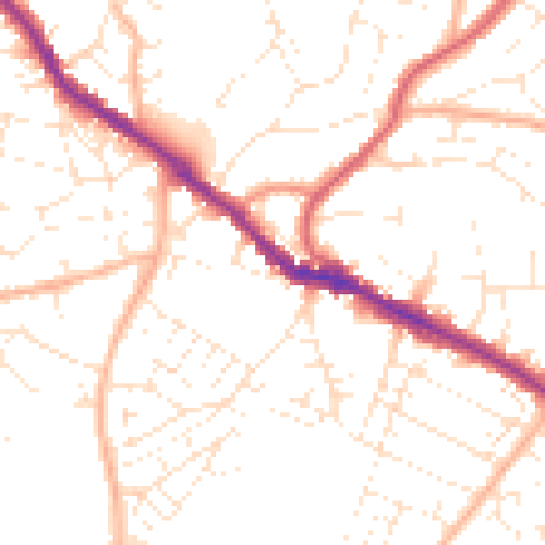 Daytime road noise heatmap for BS15 3ET