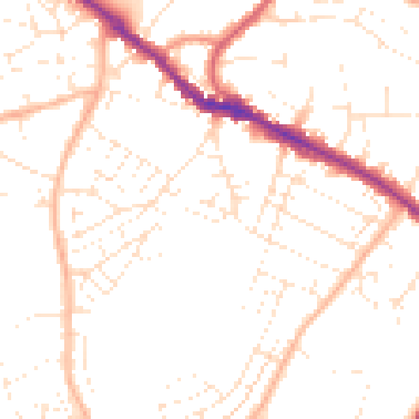 Daytime road noise heatmap for BS15 3EX