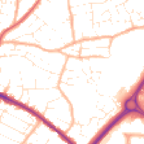 Daytime road noise heatmap for BS15 3FW