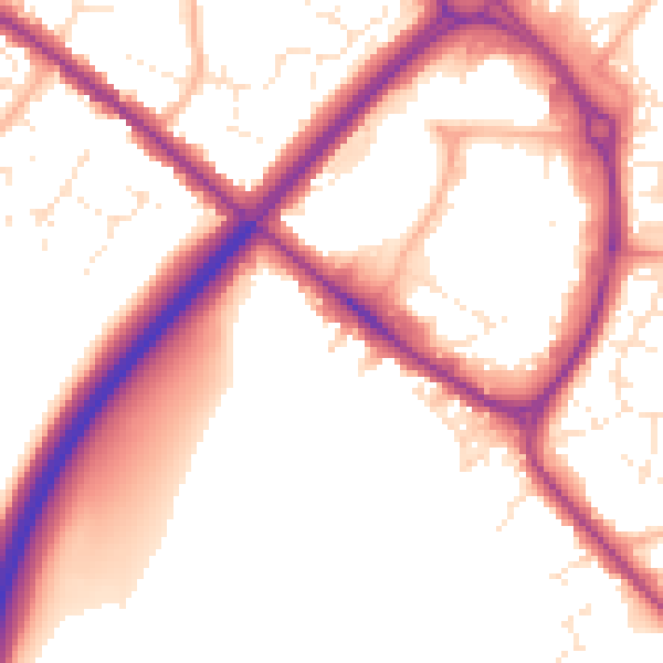 Daytime road noise heatmap for BS15 3GG