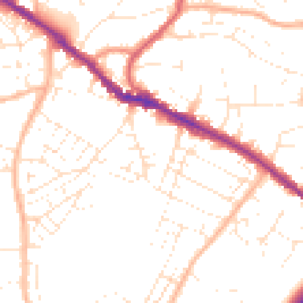Daytime road noise heatmap for BS15 3HA