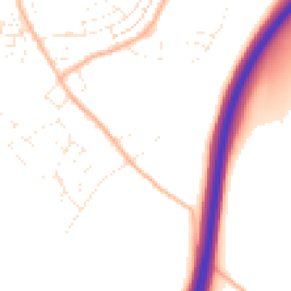 Daytime road noise heatmap for BS15 3NH
