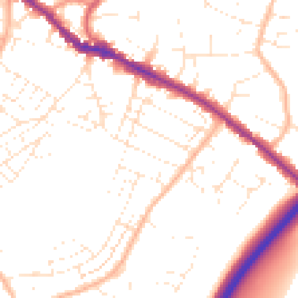 Daytime road noise heatmap for BS15 3PL