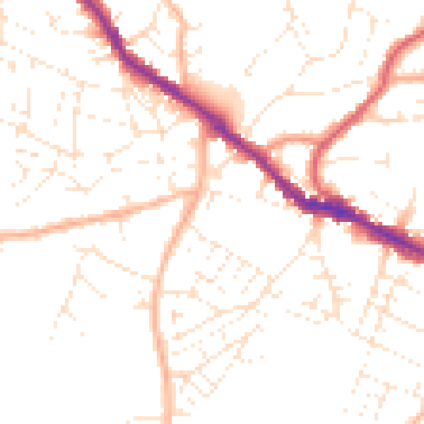 Daytime road noise heatmap for BS15 3QD