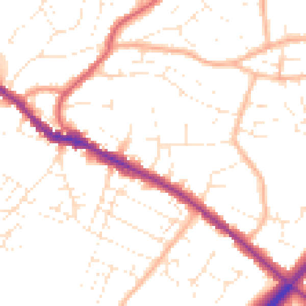 Daytime road noise heatmap for BS15 3QX