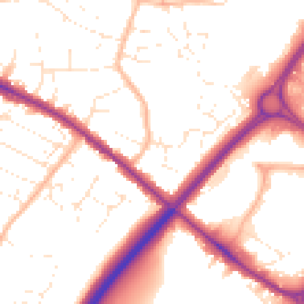 Daytime road noise heatmap for BS15 3SD