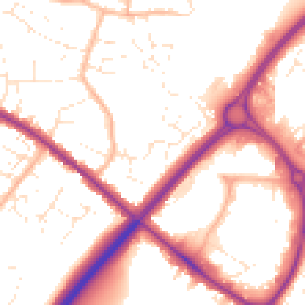 Daytime road noise heatmap for BS15 3SF