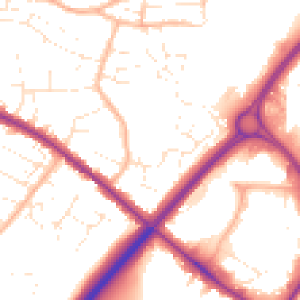 Daytime road noise heatmap for BS15 3SH