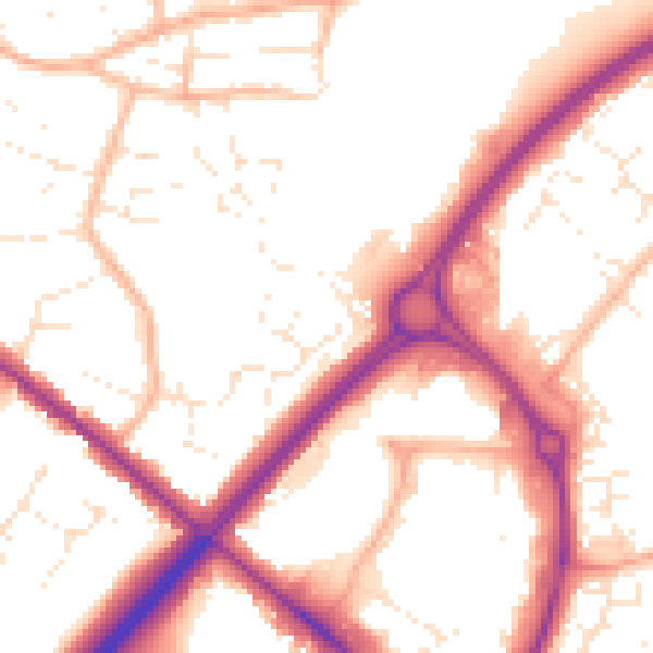 Daytime road noise heatmap for BS15 3SL