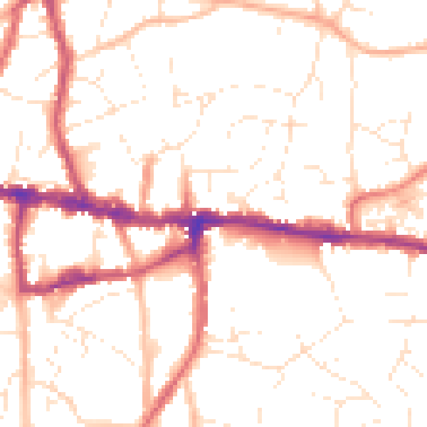 Daytime road noise heatmap for BS15 4AA