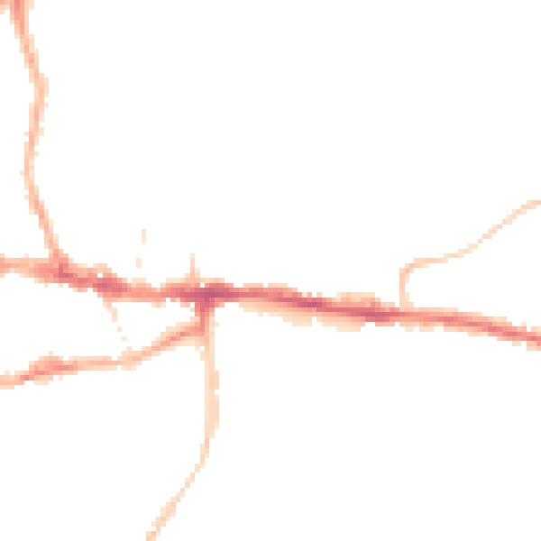 Night-time road noise heatmap for BS15 4AU