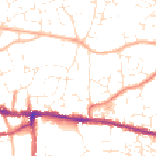 Daytime road noise heatmap for BS15 4BA