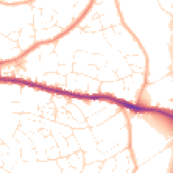 Daytime road noise heatmap for BS15 4BF