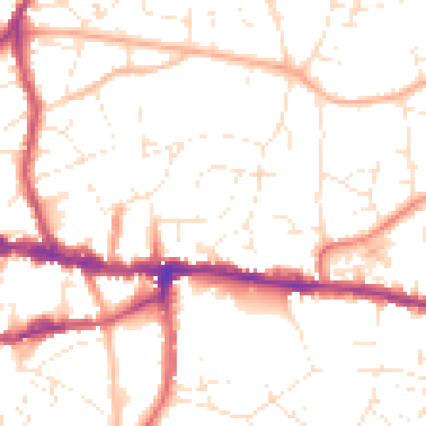 Daytime road noise heatmap for BS15 4BL