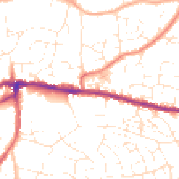 Daytime road noise heatmap for BS15 4BU
