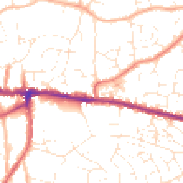 Daytime road noise heatmap for BS15 4DA