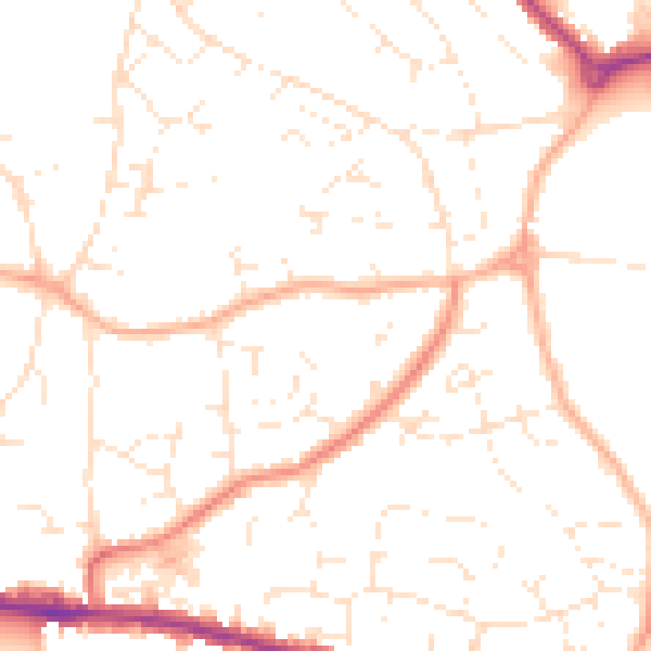 Daytime road noise heatmap for BS15 4DP