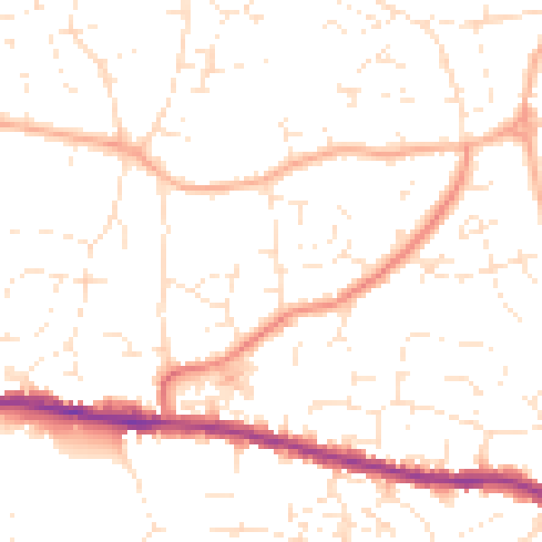 Daytime road noise heatmap for BS15 4DY