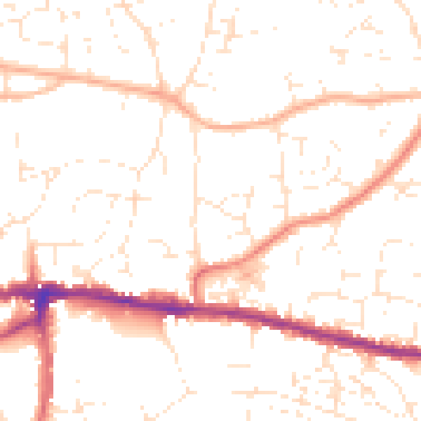 Daytime road noise heatmap for BS15 4EF