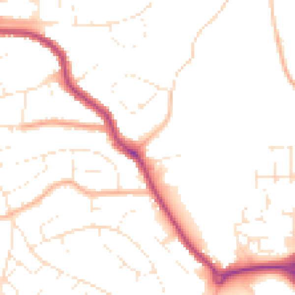 Daytime road noise heatmap for BS15 4FN