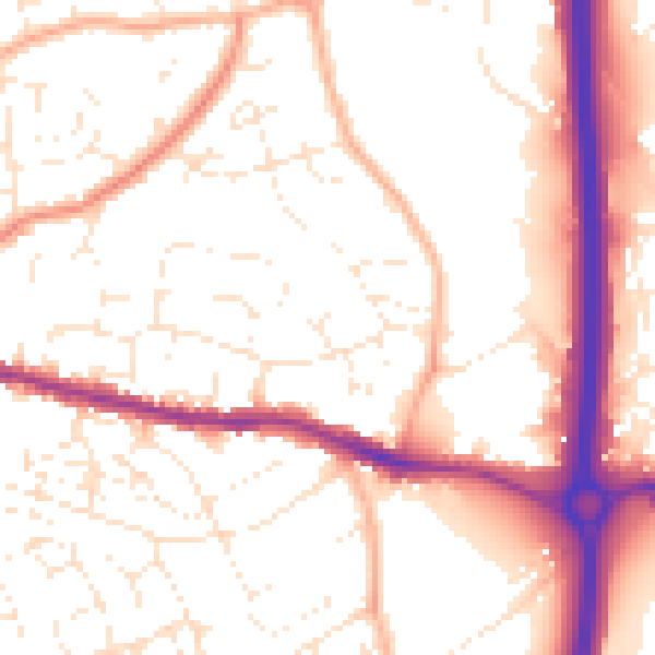 Daytime road noise heatmap for BS15 4JJ