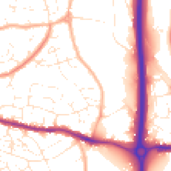 Daytime road noise heatmap for BS15 4LA