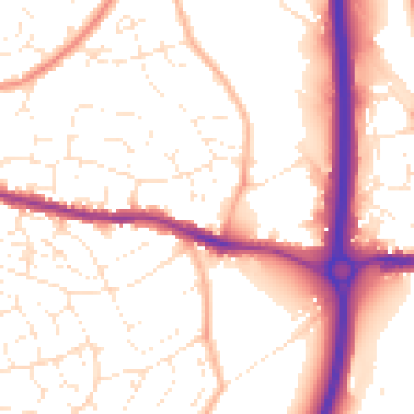 Daytime road noise heatmap for BS15 4LY