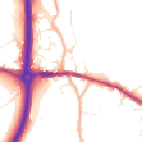 Daytime road noise heatmap for BS15 4NE
