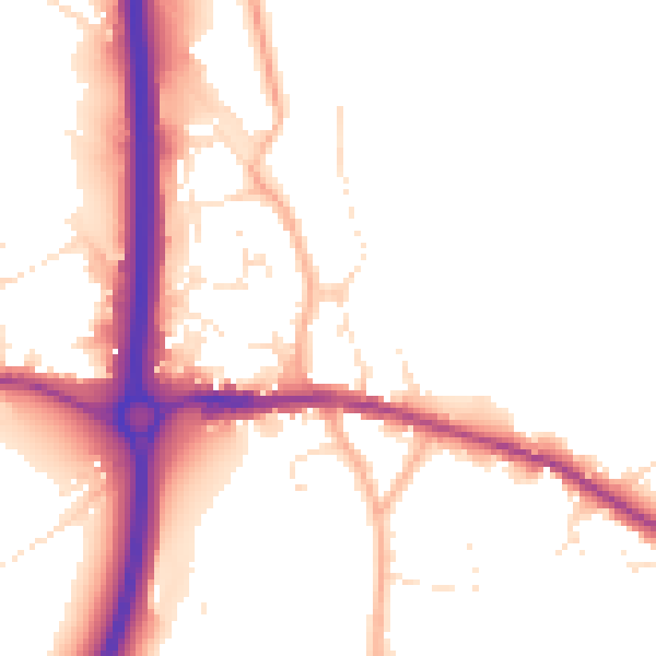 Daytime road noise heatmap for BS15 4NG