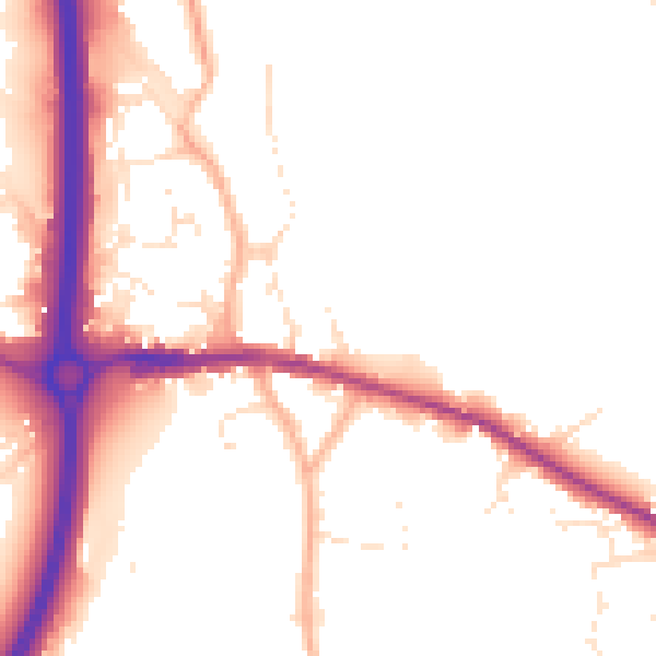 Daytime road noise heatmap for BS15 4NJ
