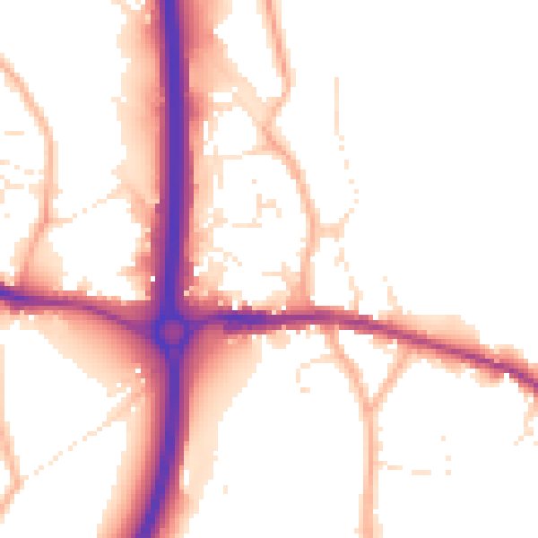 Daytime road noise heatmap for BS15 4NT