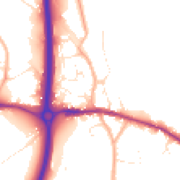 Daytime road noise heatmap for BS15 4NU