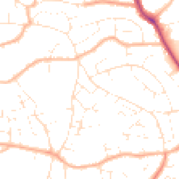 Daytime road noise heatmap for BS15 4QW