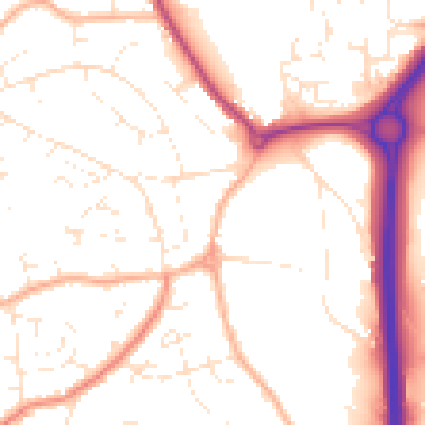 Daytime road noise heatmap for BS15 4RE