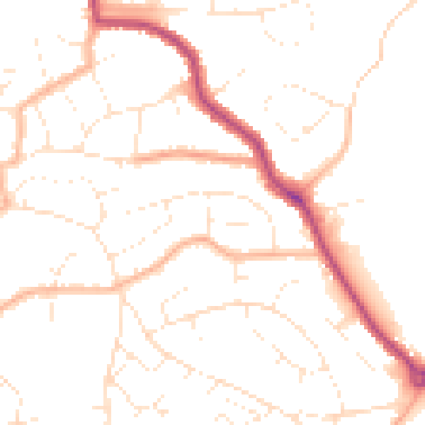 Daytime road noise heatmap for BS15 4TT