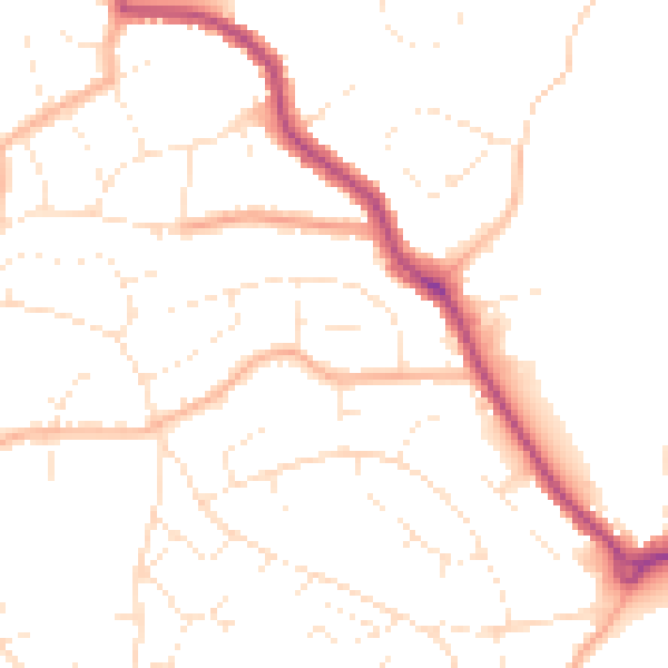 Daytime road noise heatmap for BS15 4TU