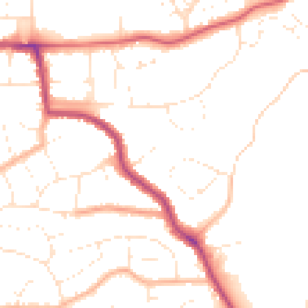 Daytime road noise heatmap for BS15 4XS
