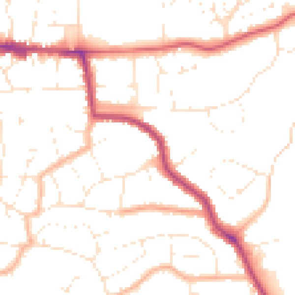 Daytime road noise heatmap for BS15 4XZ