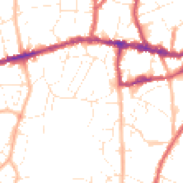 Daytime road noise heatmap for BS15 8BL